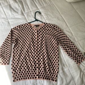 Super soft and stretchy polka dot sweater with 3/4 length sleeves